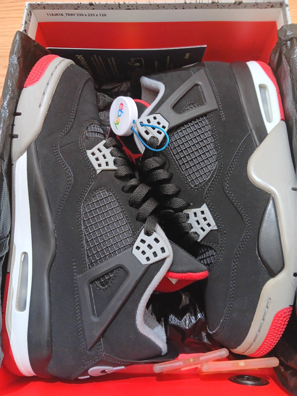 Size 9 Men's Jordan OG Bred 4 NIKE (2019)